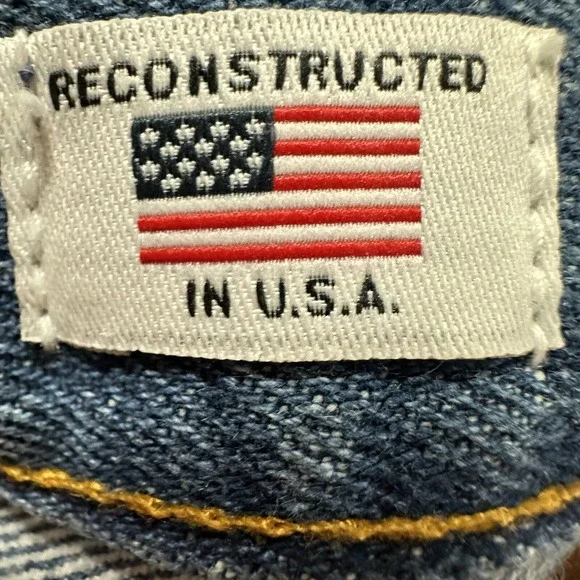 Re/done Levis Women's 501 Straight Jeans in Indigo Daisy medium Blue Denim sz 24 - Picture 10 of 11